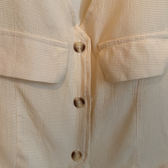 Retro Button Up Yellow Vest - Picture 2 of 3